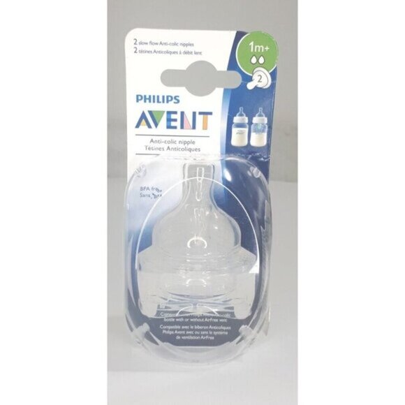 🛍 NWT Philips Avent Anti Colic Nipples 1M + Slow Flow, 2 Nipples - Picture 6 of 9